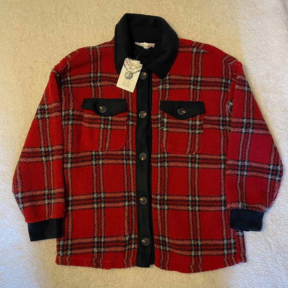 Pink Rose Red Plaid Jacket